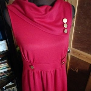 Lovely Day A-Line Sleeveless Red Dress wit…